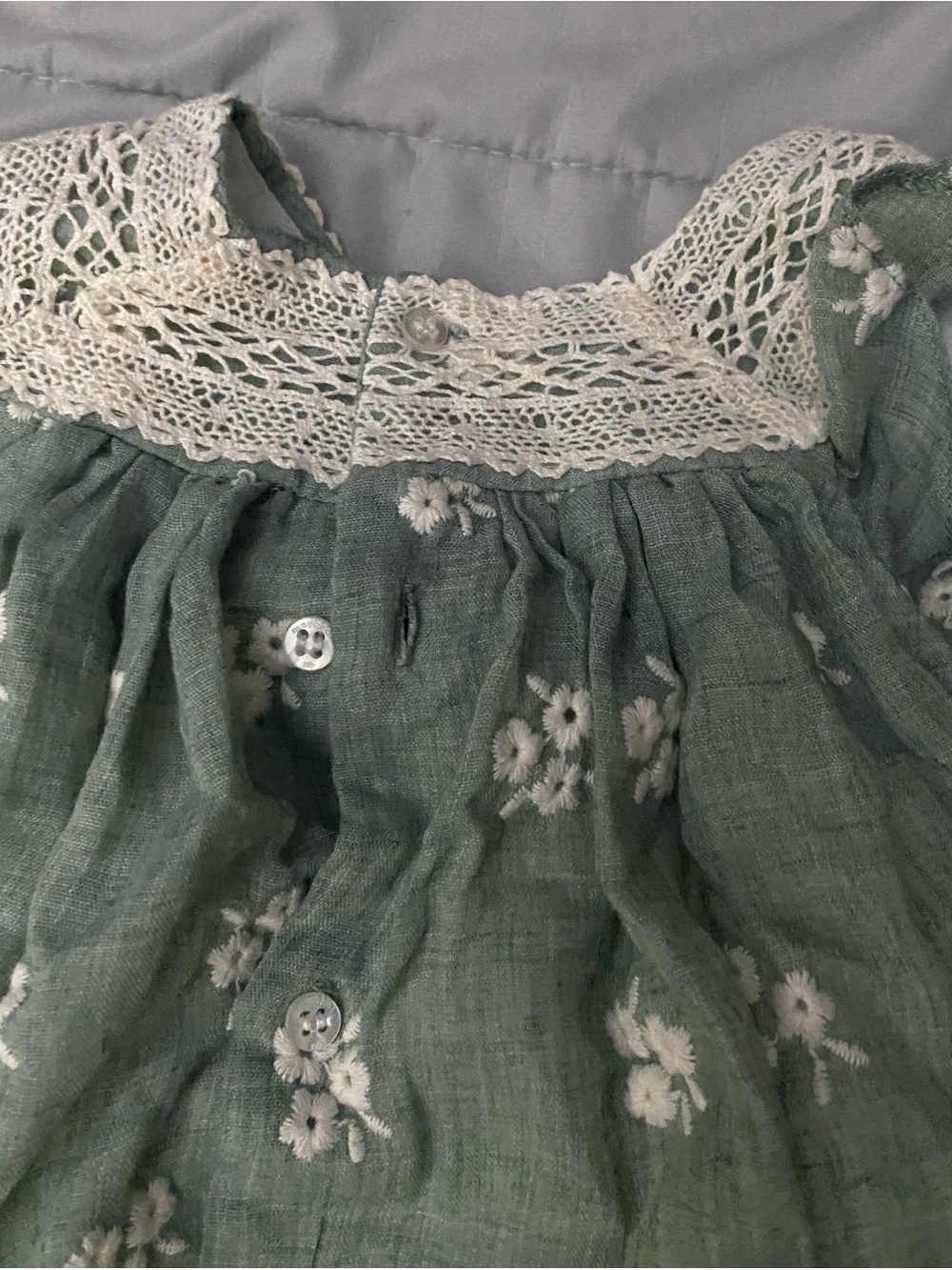 Mayoral Green Floral A-Line Cotton Skirt Set - Picture 3 of 5